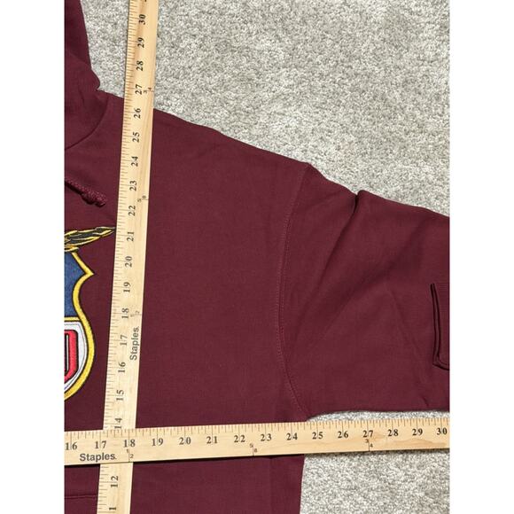 NEW FULL SEND Embroidered EagleShield Pullover Hoodie -Maroon Medium Heavyweight - Picture 4 of 7